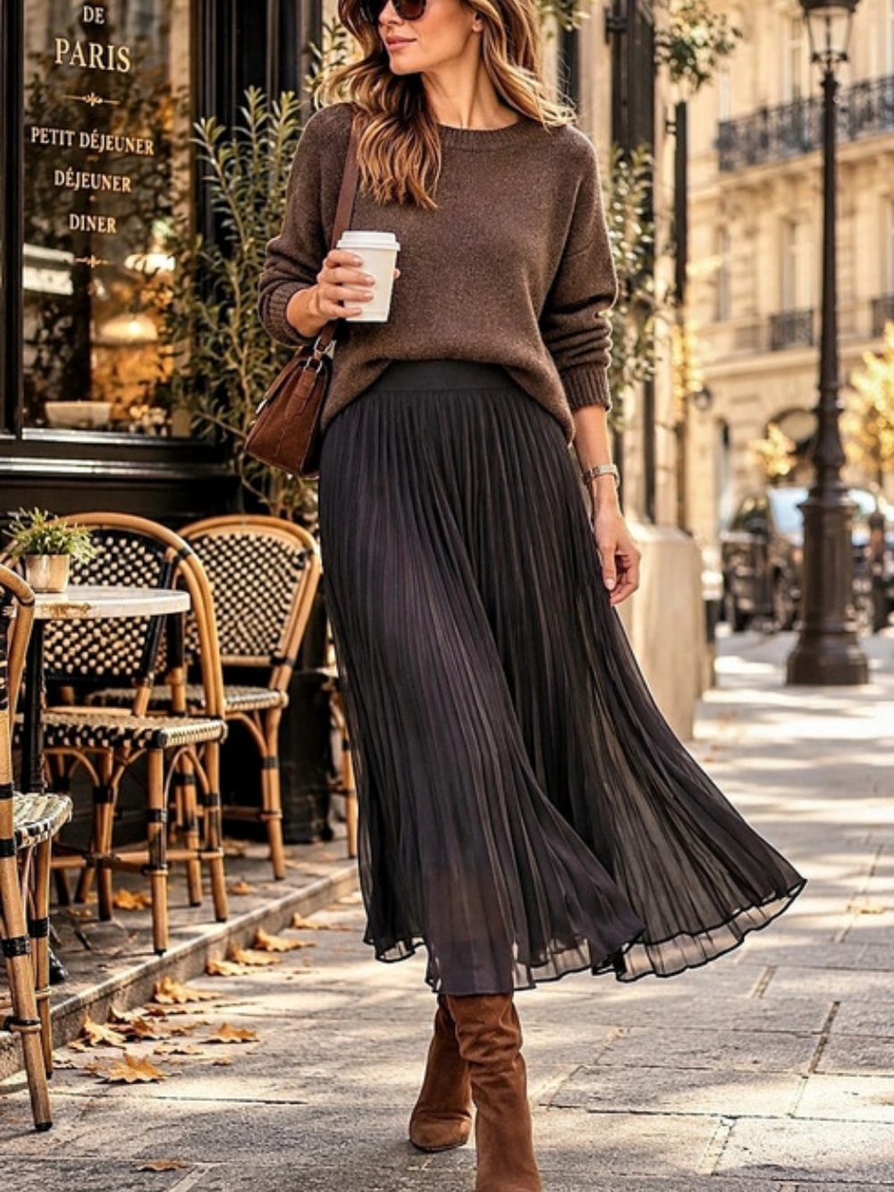 Maison Jules Navy Pleated Chiffon Maxi Skirt Size M